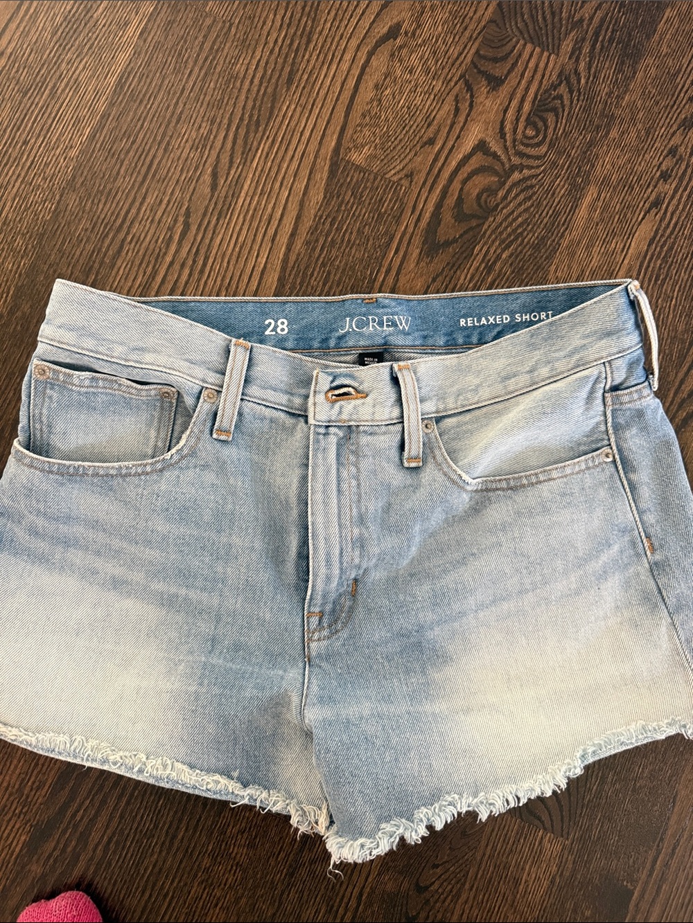 J. Crew Light Wash Frayed Hem Denim Shorts